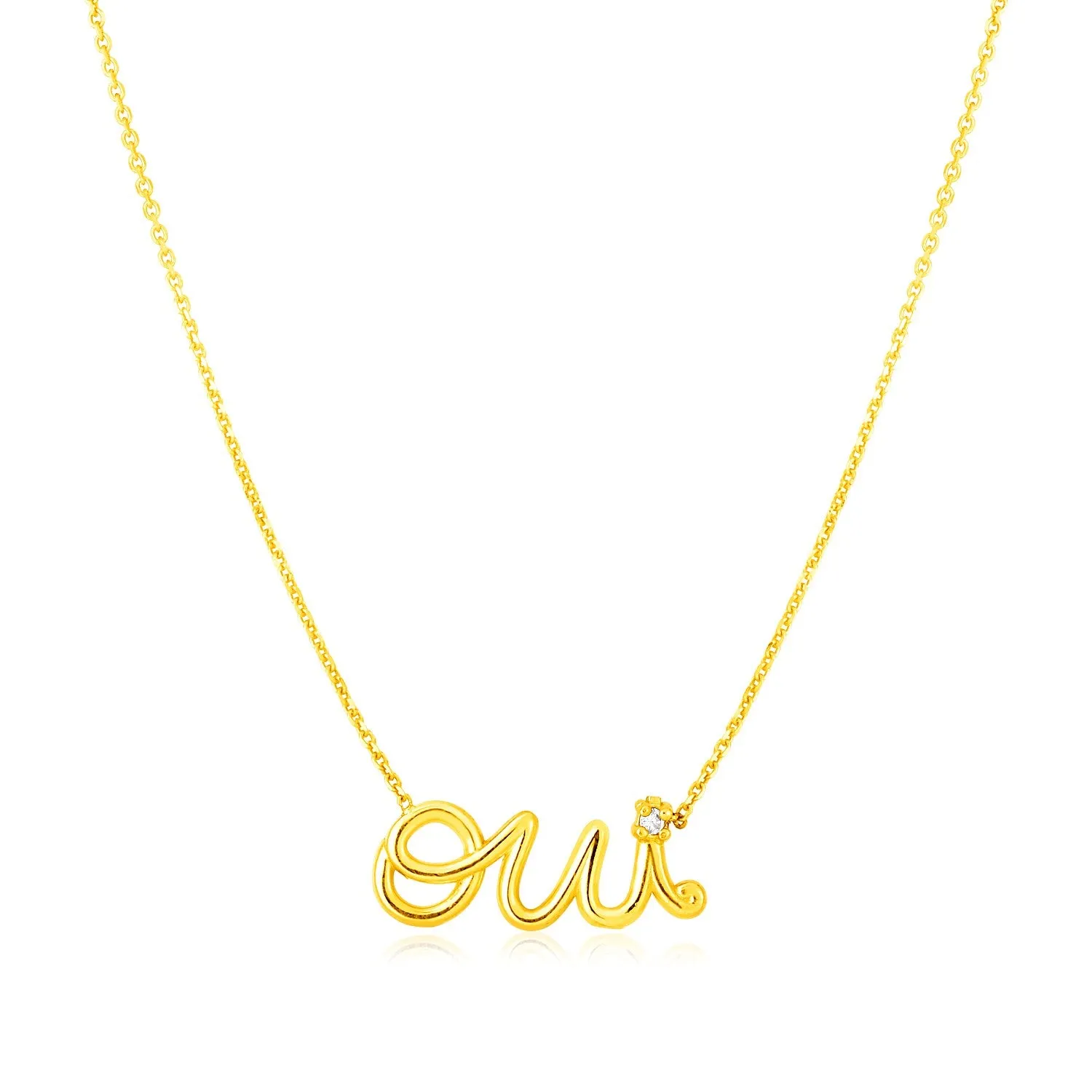 14K Yellow Gold Oui Necklace with Diamondrx48486-18-rx48486-18