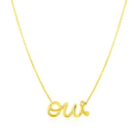 14K Yellow Gold Oui Necklace with Diamondrx48486-18-rx48486-18