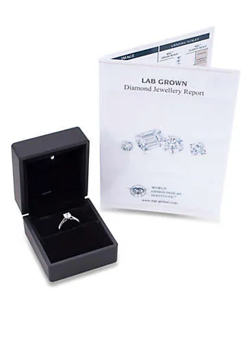 18ct White Gold 0.70ct Lab Created Diamond Peaked Band Solitaire Ring 5.7mm | Kaleidoscope