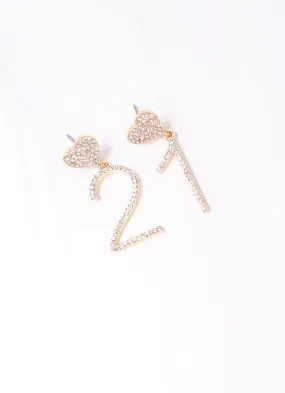 21 CZ Drop Earring GOLD