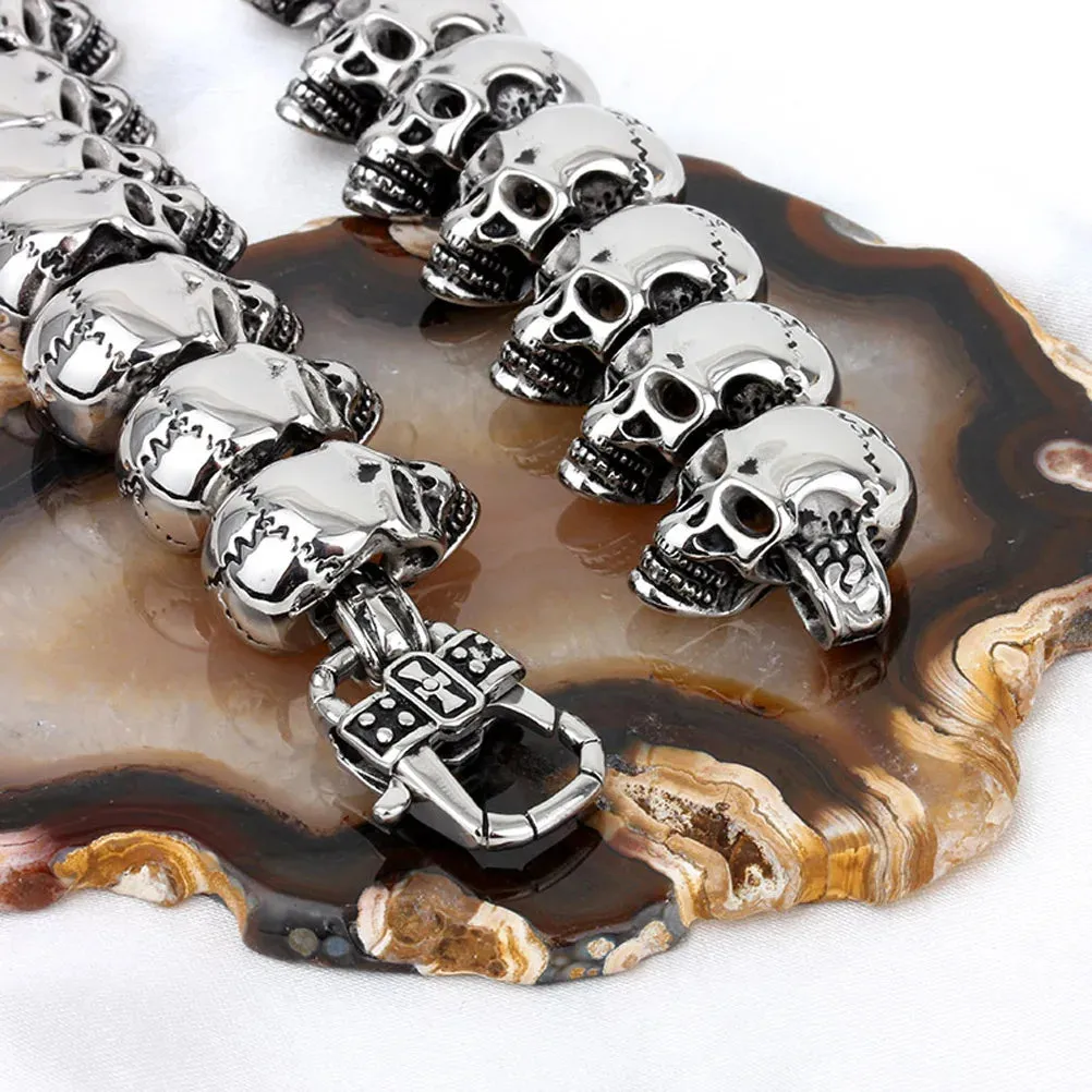 316 Stainless Steel Skull Charm Statement Necklace