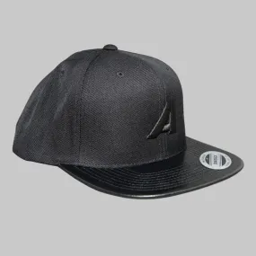 Abenzi Signature 3D Snapback Leather Peaked Black & Black