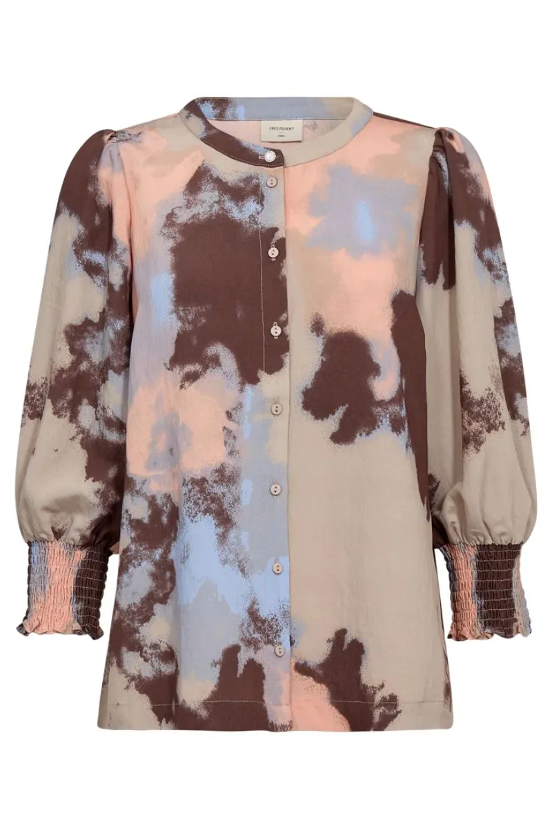 Aby Shirt 205279 | Simply Taupe W. Coral Pink | Skjorte fra Freequent