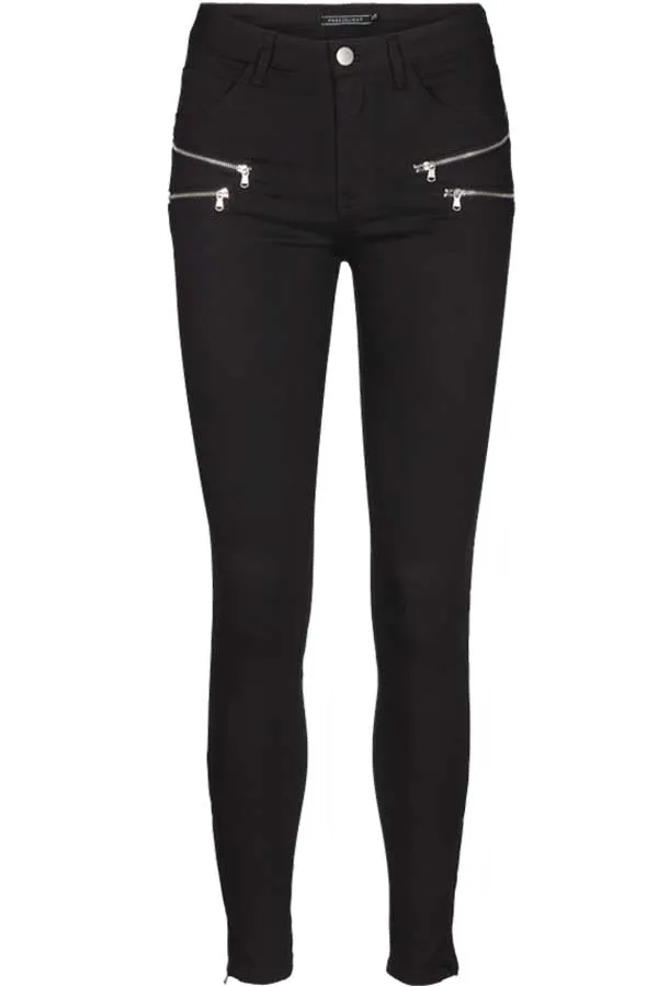 Aida 7/8 Pant | Black | Bukser med lynlse fra Freequent