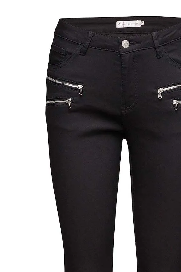 Aida 7/8 Pant | Black | Bukser med lynlse fra Freequent