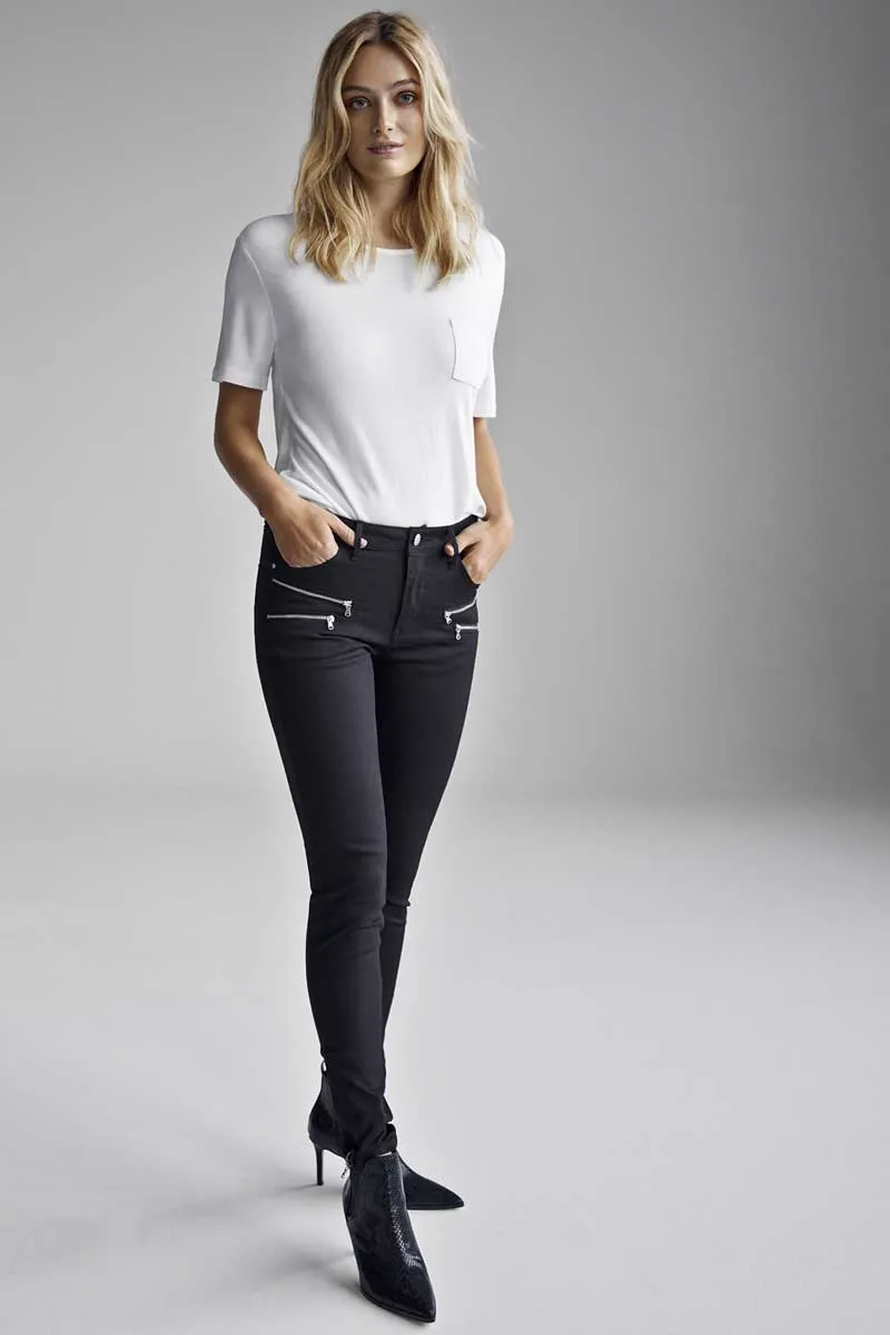 Aida 7/8 Pant | Black | Bukser med lynlse fra Freequent