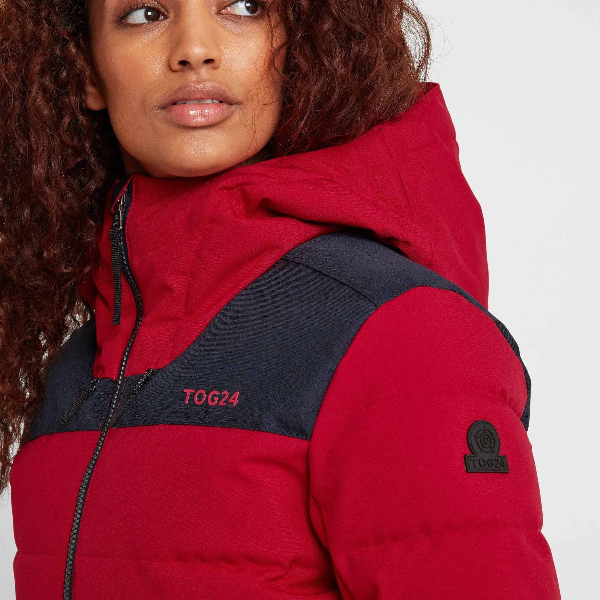 Anvil Womens Insulated Padded Ski Jacket - Dark Pink