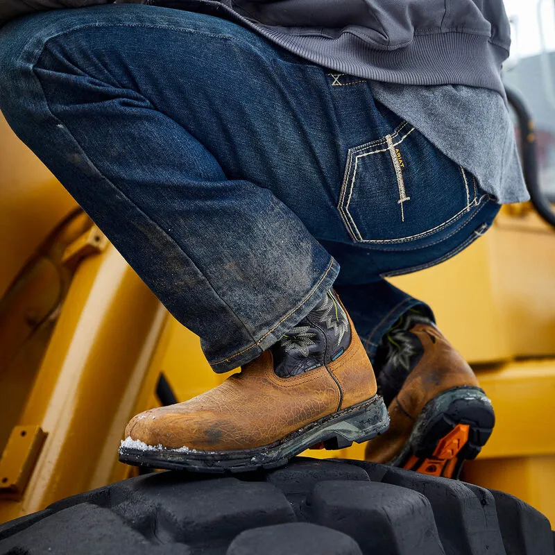 Ariat Mens WorkHog XT Waterproof Carbon Toe Western Work Boot- Tumbled Bark Leather