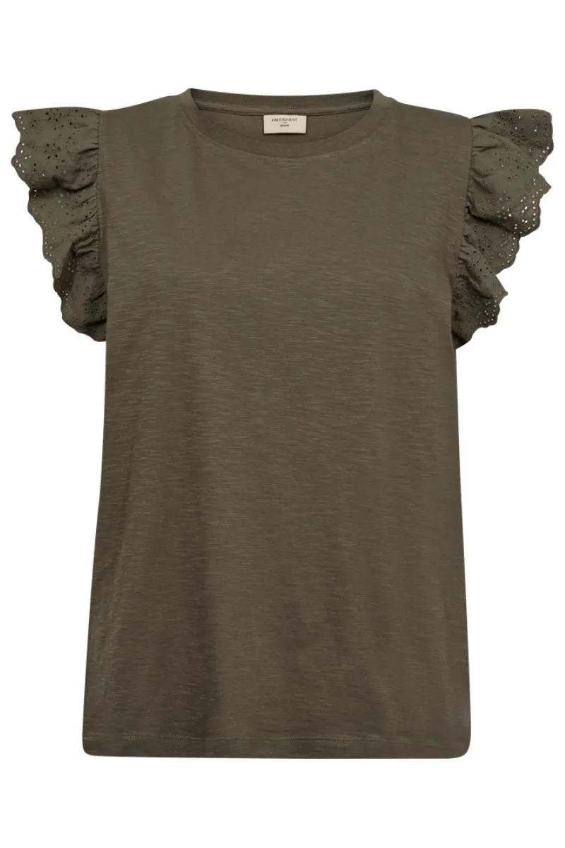 Azing Tee | Dusty Olive | T-shirt fra Freequent