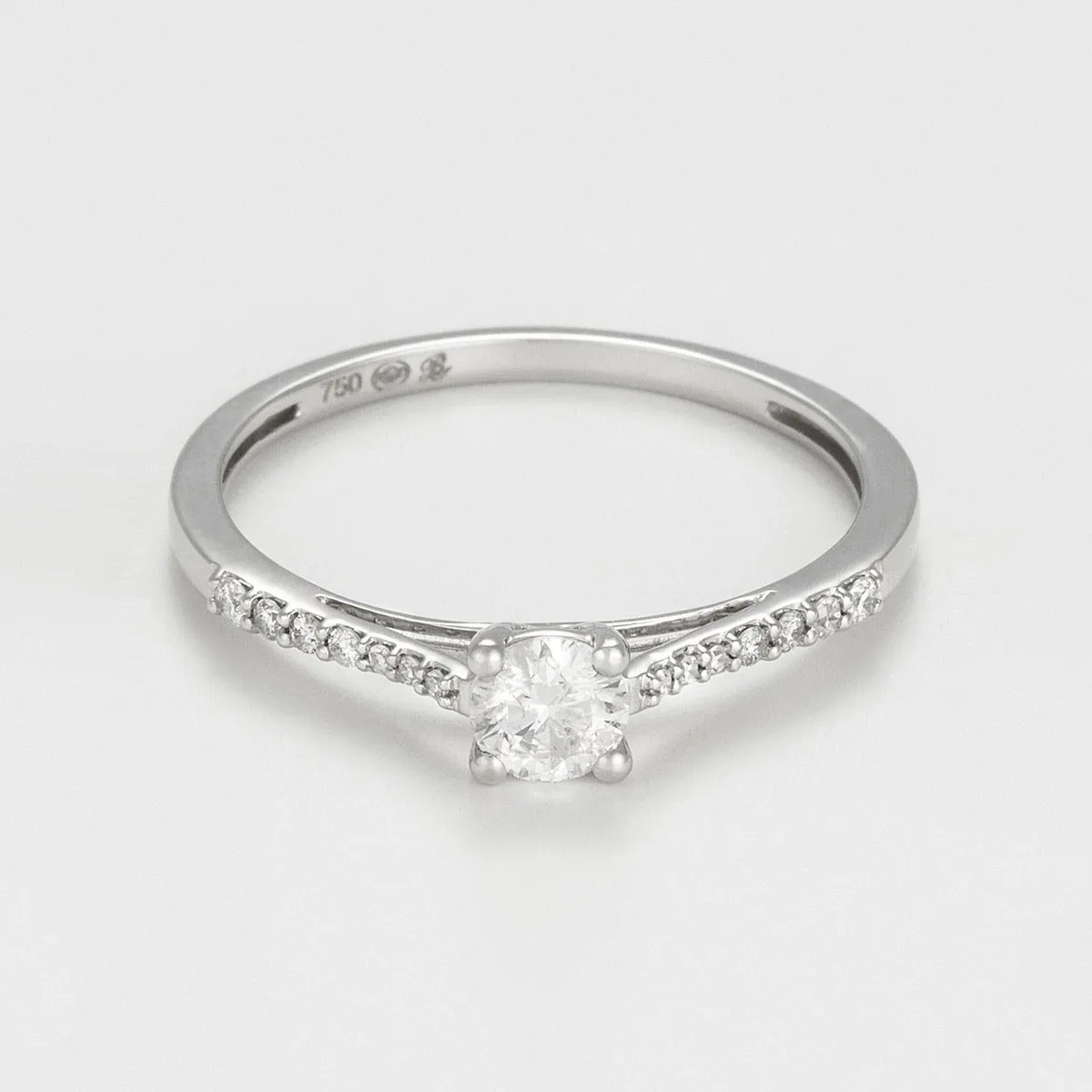 Bague Dis-Moi Oui - Diamant :0,25Ct/1+ 0,07Ct/14 - Or Blanc