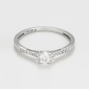 Bague Dis-Moi Oui - Diamant :0,25Ct/1+ 0,07Ct/14 - Or Blanc