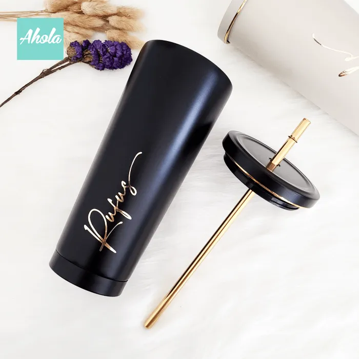 【Bailly】Stainless Steel Matte Tumbler with Straw 不鏽鋼啞面保冷/保温吸管杯