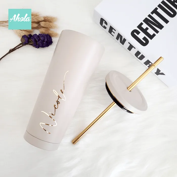 【Bailly】Stainless Steel Matte Tumbler with Straw 不鏽鋼啞面保冷/保温吸管杯