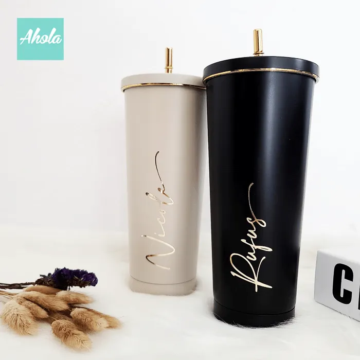 【Bailly】Stainless Steel Matte Tumbler with Straw 不鏽鋼啞面保冷/保温吸管杯