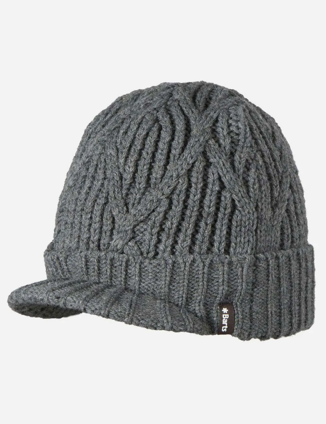 Barts Oscar Peaked Visor Beanie Hat - Charcoal Grey