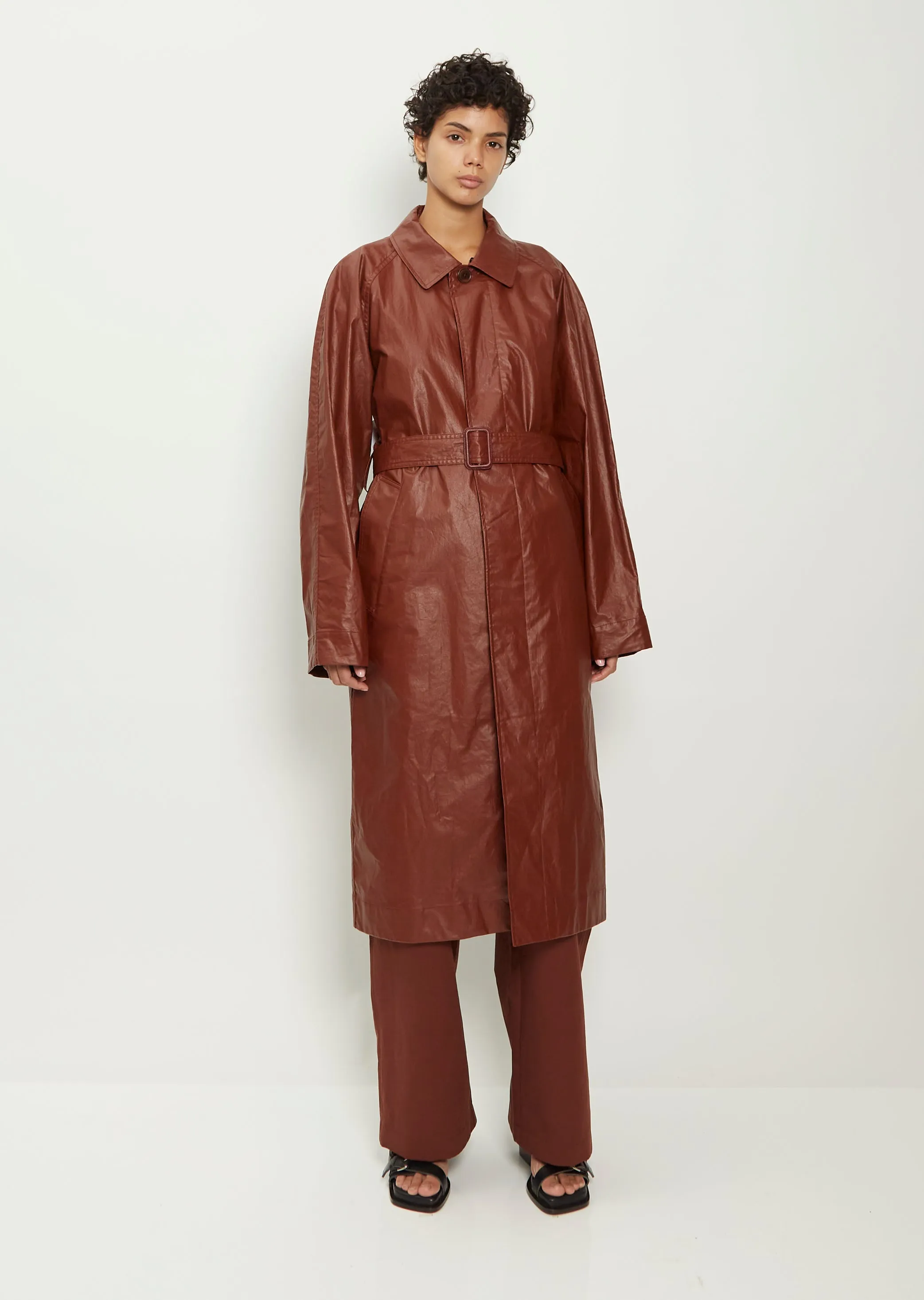 Belted Cotton Raincoat