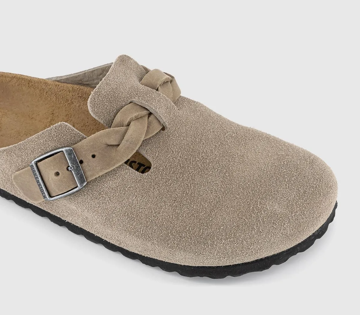 BIRKENSTOCK Boston Clogs Braided Taupe