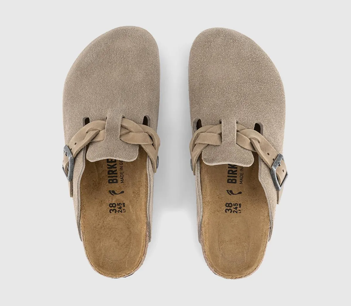 BIRKENSTOCK Boston Clogs Braided Taupe