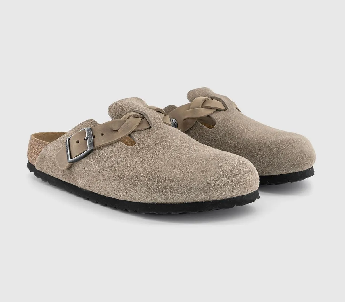 BIRKENSTOCK Boston Clogs Braided Taupe