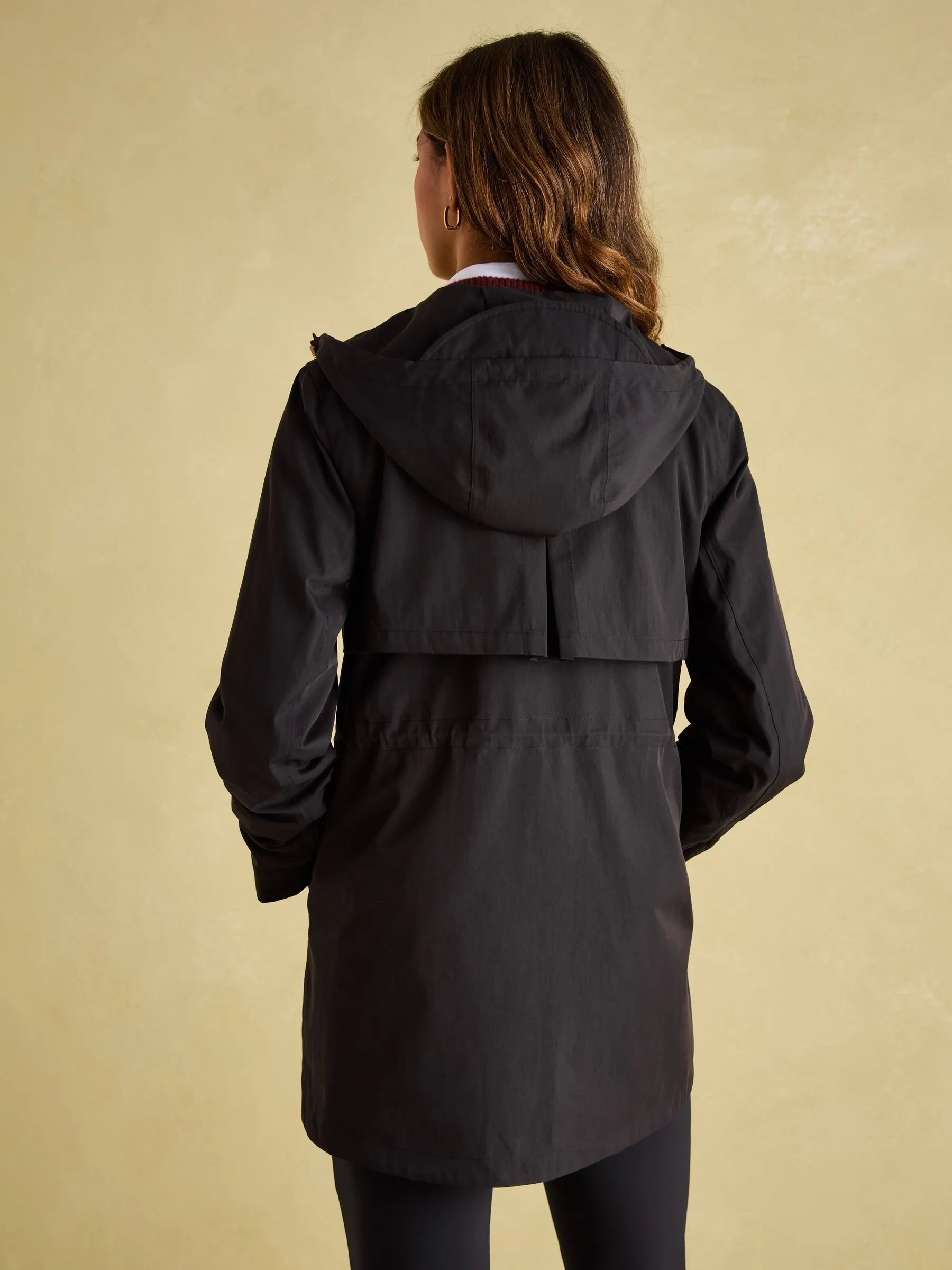 Black Waterproof Raincoat With Hood