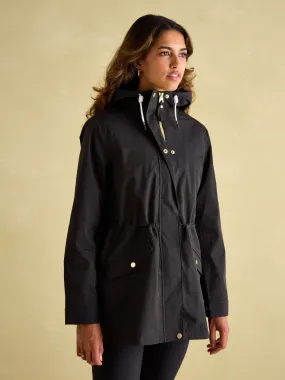 Black Waterproof Raincoat With Hood