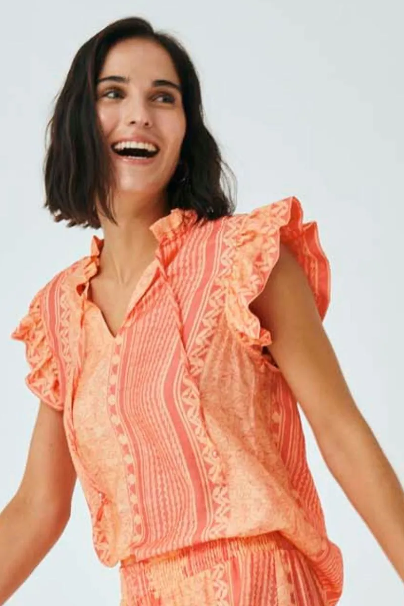 Blase Blouse 204386 | Georgia Peach W. Peach Nectar | Bluse fra Freequent