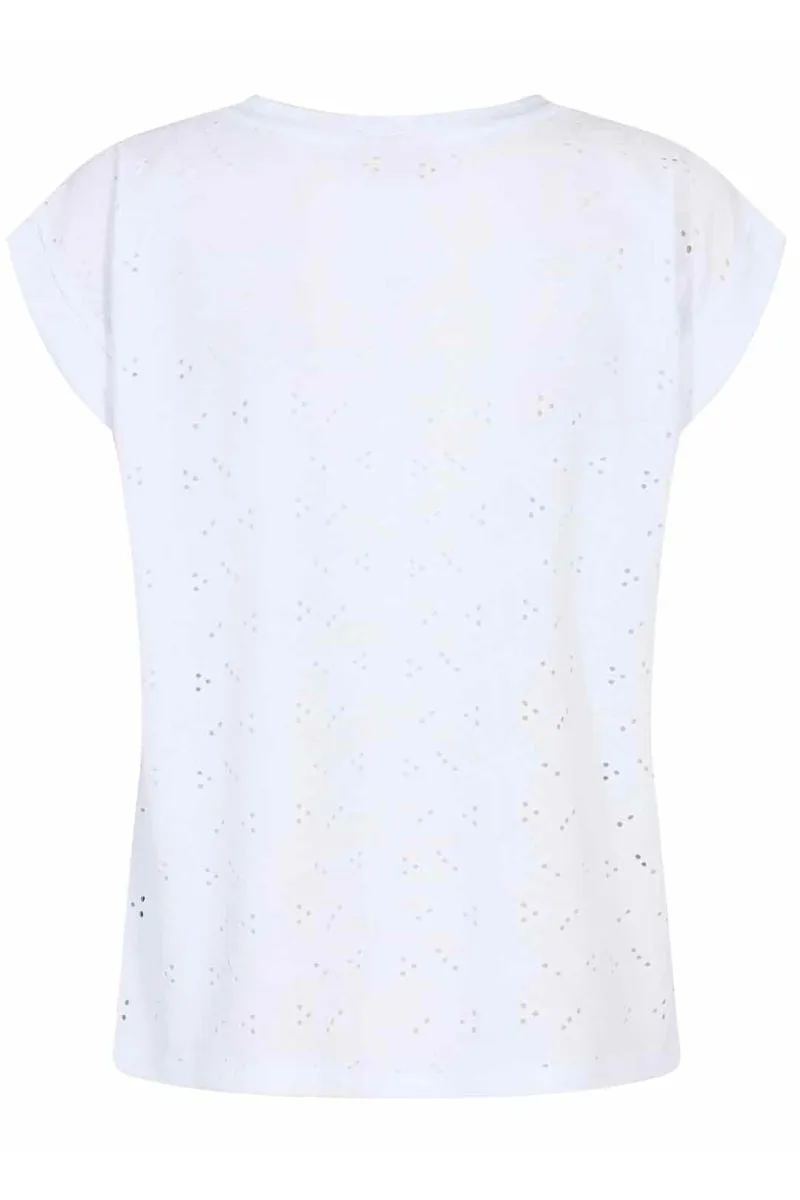 Blond-Tee-Flower | Brilliant white | T-Shirt fra Freequent