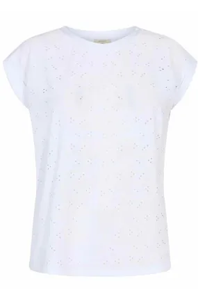 Blond-Tee-Flower | Brilliant white | T-Shirt fra Freequent