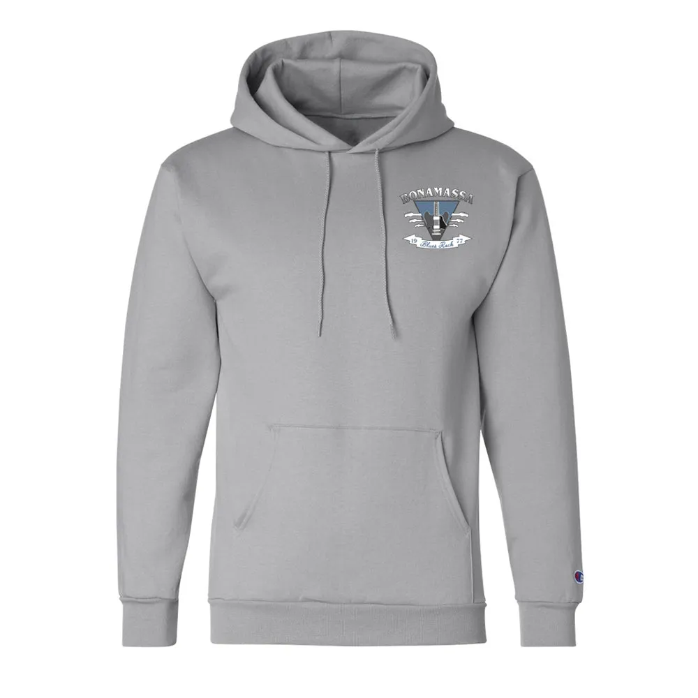 Blues Rock Guitar Logo Champion Hooded Sweatshirt (Unisex)