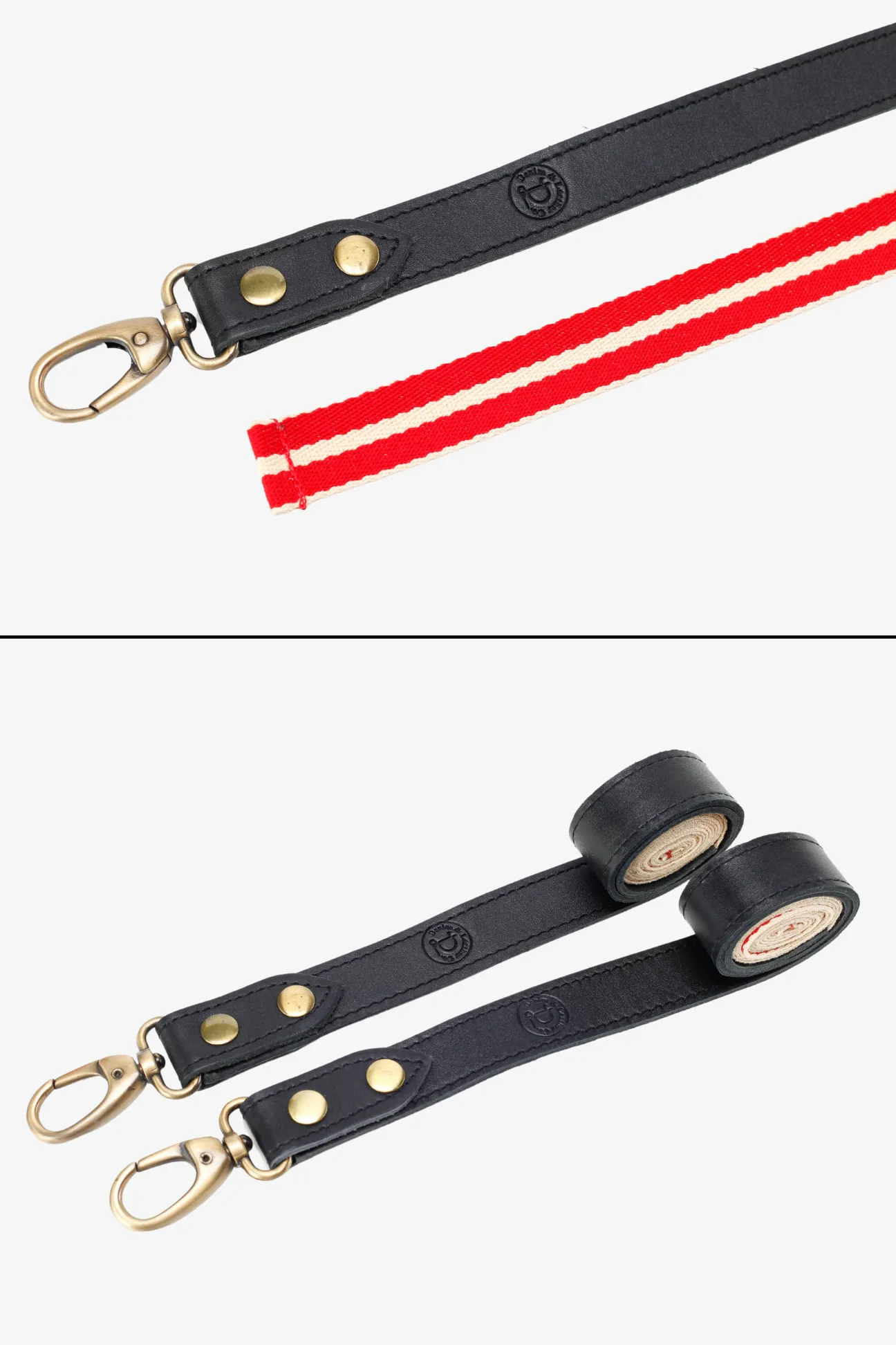 Bondi Charcoal grey / Black leather with red dual tone