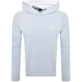 BOSS Long Sleeve Hooded T Shirt Blue