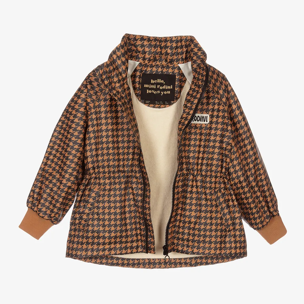 Brown Check Raincoat