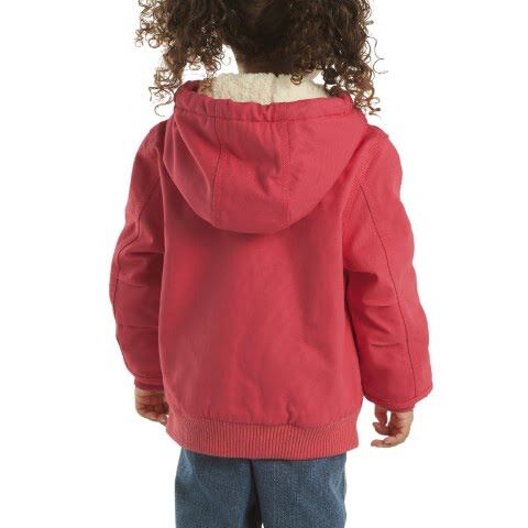 Carhartt Girl's Long Sleeve Canvas Insulated Hooded Active Jac in Raspberry