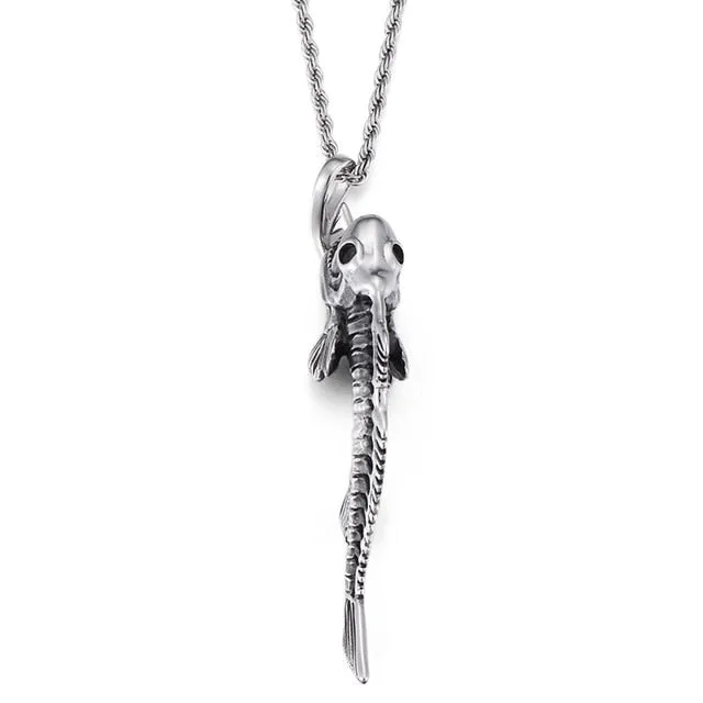 Charming Stainless Steel Skeleton Pendant Necklace