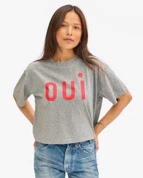 Clare V. Le Carre Tee - Oui Grey Melange/Red