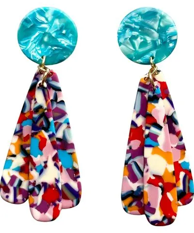 Closet Rehab Women's Blue Petal Drop Earrings In Amuse Me