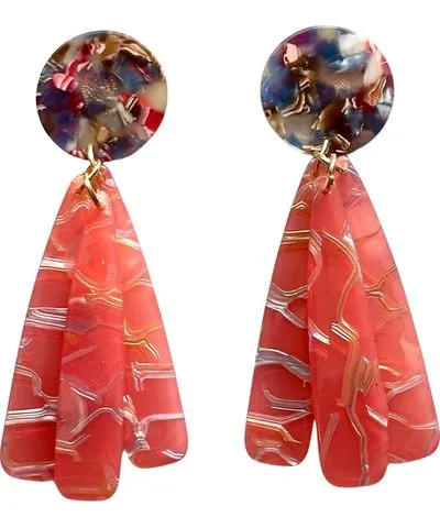 Closet Rehab Women's Red Petal Drop Earrings In Charged Up Cherry