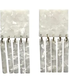 Closet Rehab Women's Square Fringe Earrings In White