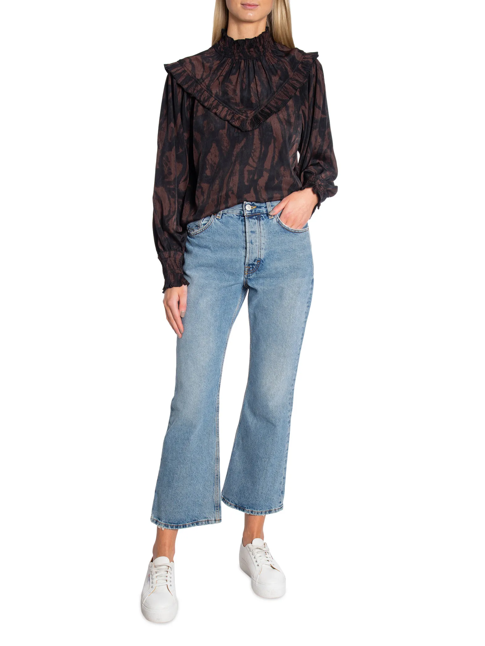 COPENHAGEN MUSE BLOUSE FRILL BLACK