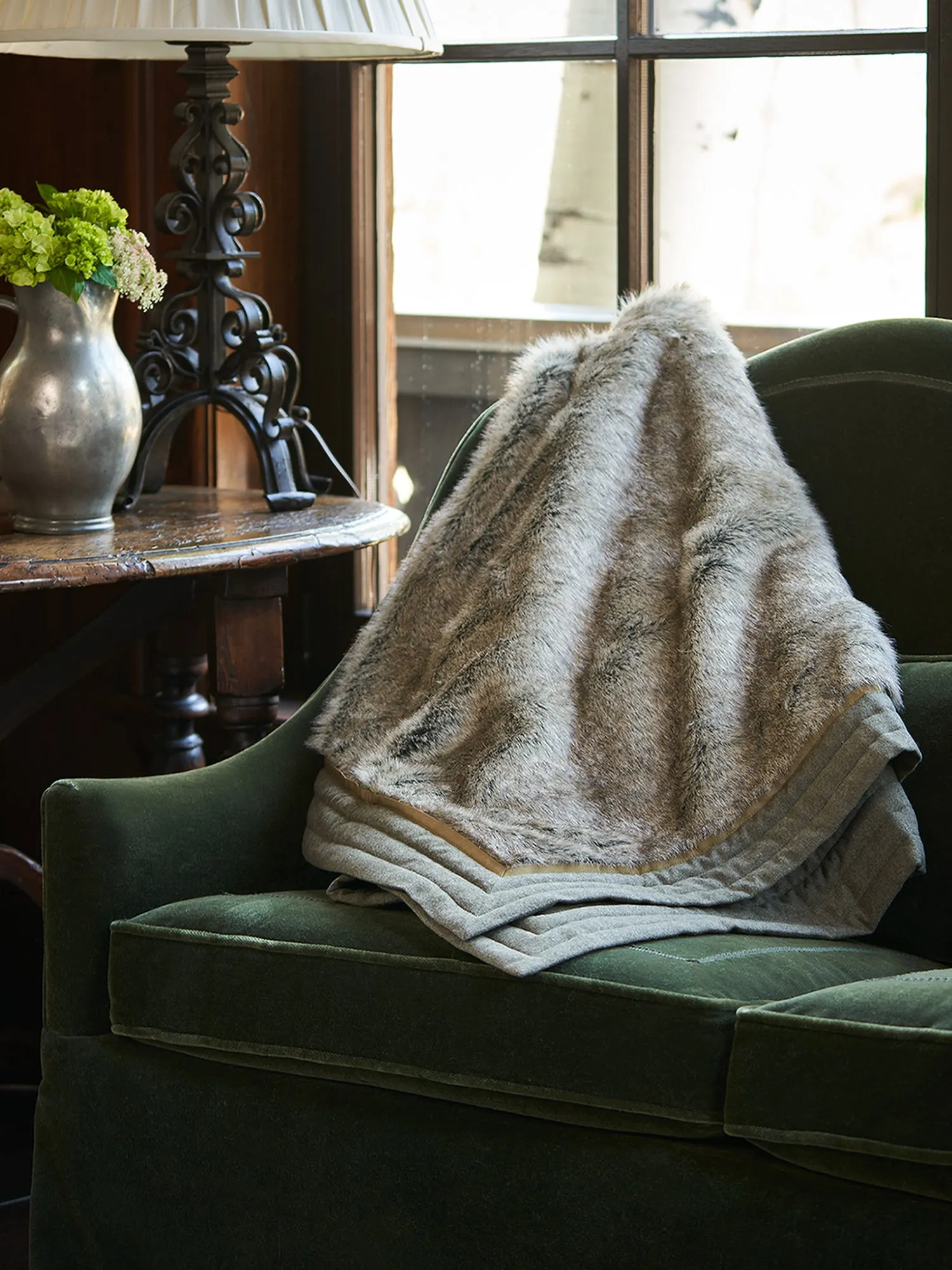 Coyote Faux Fur Throw