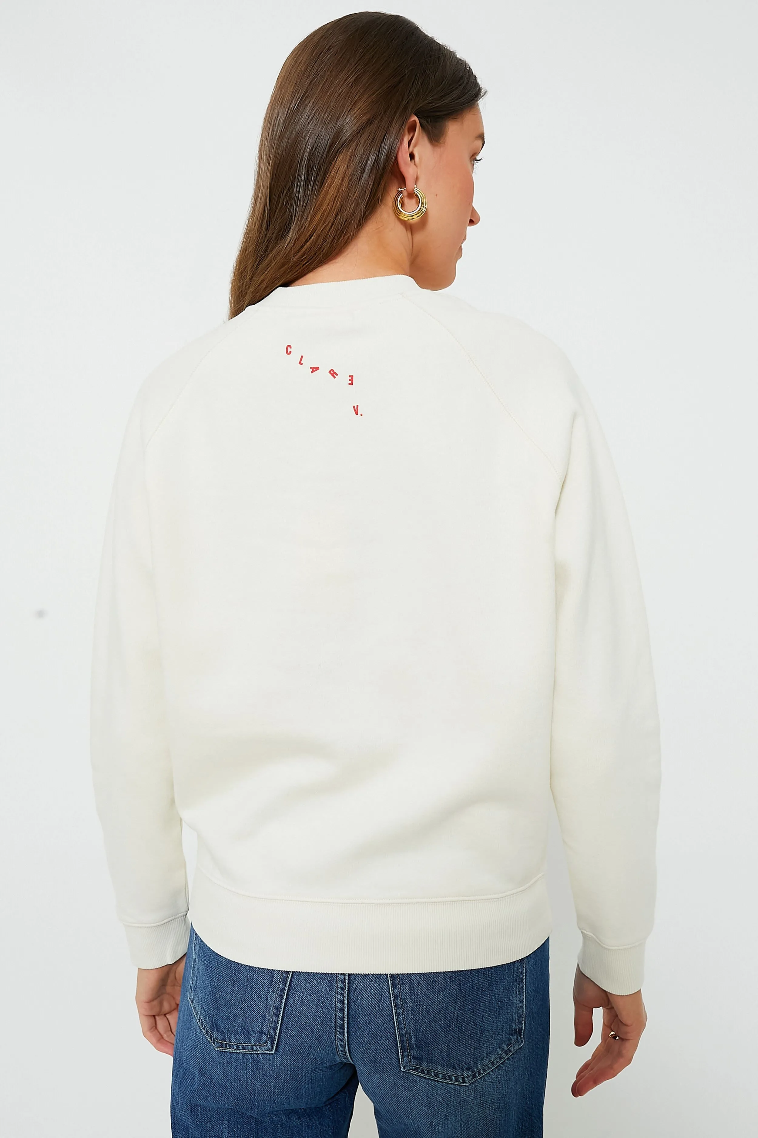 Cream with Bright Poppy Oui Sweatshirt