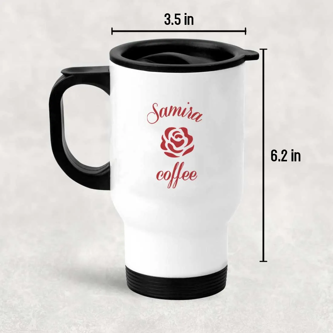 Custom Coffee Mug for the Car with Lid - Insulated Travel Cup with Name