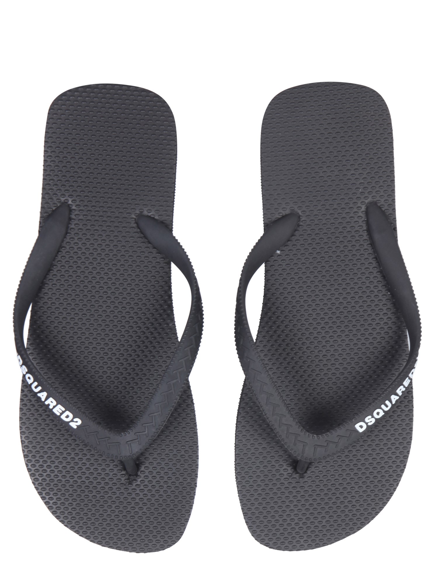 DSQUARED    RUBBER THONG SANDALS WITH LOGO