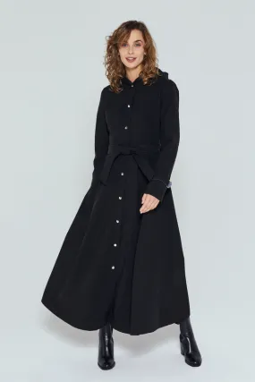 ducktail LONG RAINCOAT - black