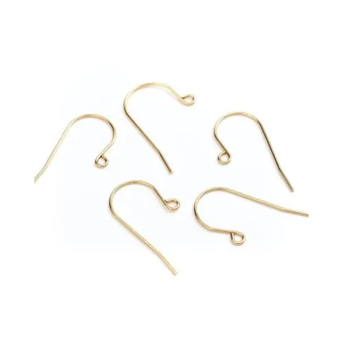 Earring Hooks, 304 Stainless Steel, Ear Wires, With Horizontal Loop, Gold Plated, 27.5mm