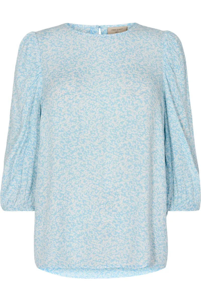 Elsie Bl Flower | Chambray blue mix | Bluse fra Freequent