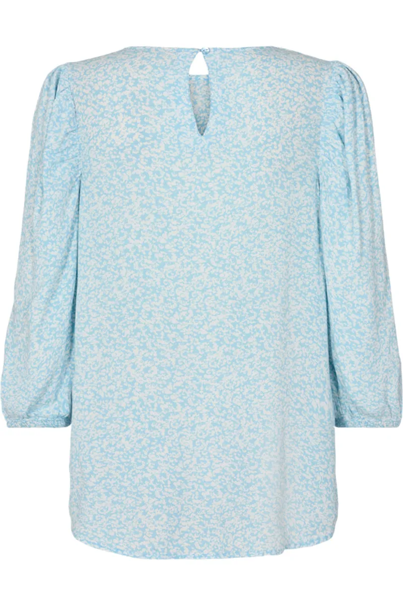 Elsie Bl Flower | Chambray blue mix | Bluse fra Freequent