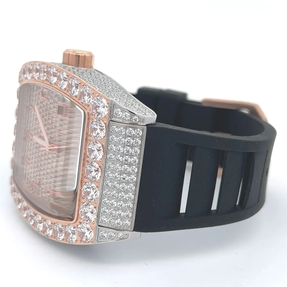 Emperor Rubber Strap VVS Moissanite Iced Out Watch