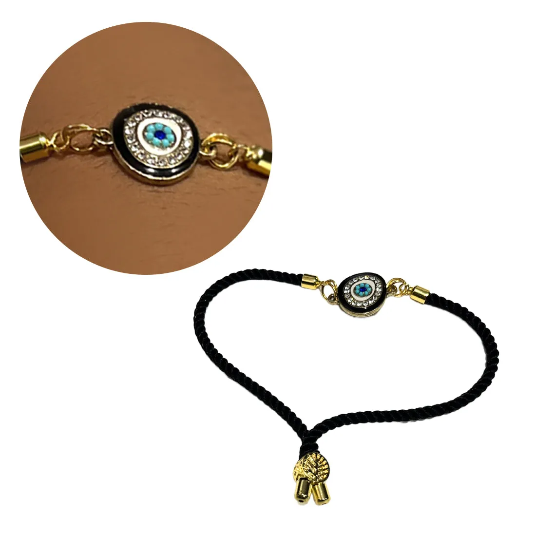 Evil Eye Rakhi Gift Set with Personalized Double Insulated bottle And Coffee Tumbler