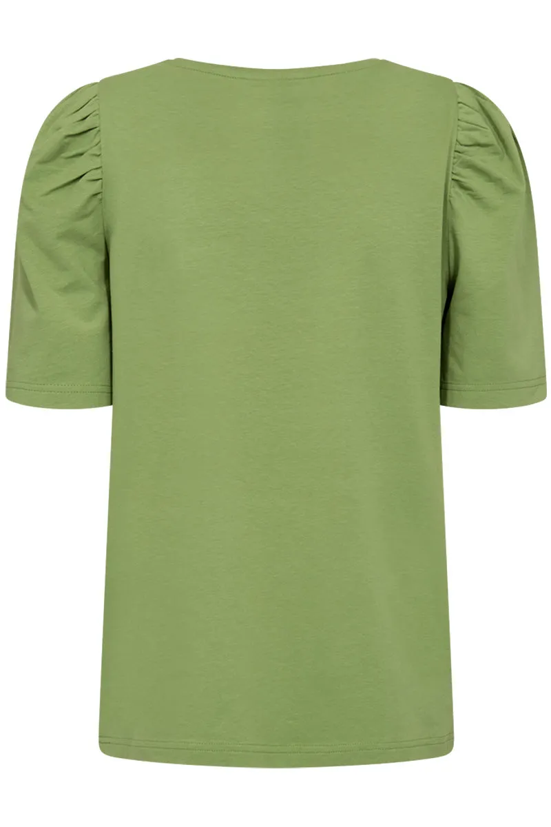 Fenja Tee Puff | Piquant Green | T-Shirt fra Freequent